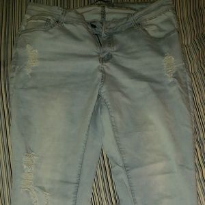 Wax jeans distressed